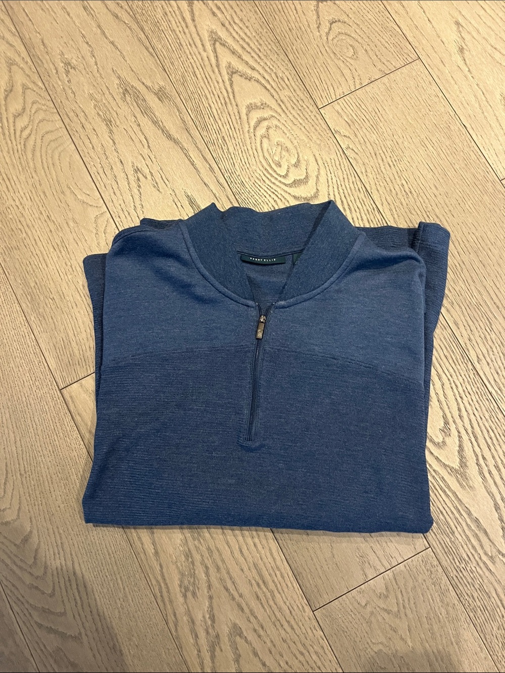 Perry Ellis Men's Blue Half-Zip Knit Sweater